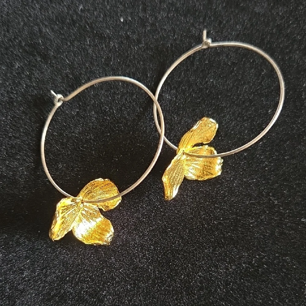 Silver Hoop Earrings - Picture 5 of 7